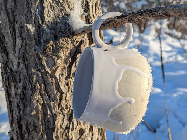 White Drip Ceramic Mug (8 oz)