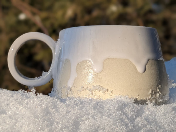 White Drip Ceramic Mug (8 oz)