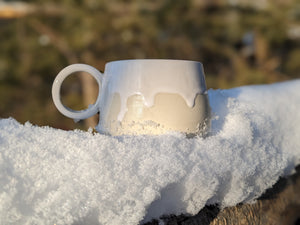 White Drip Ceramic Mug (8 oz)